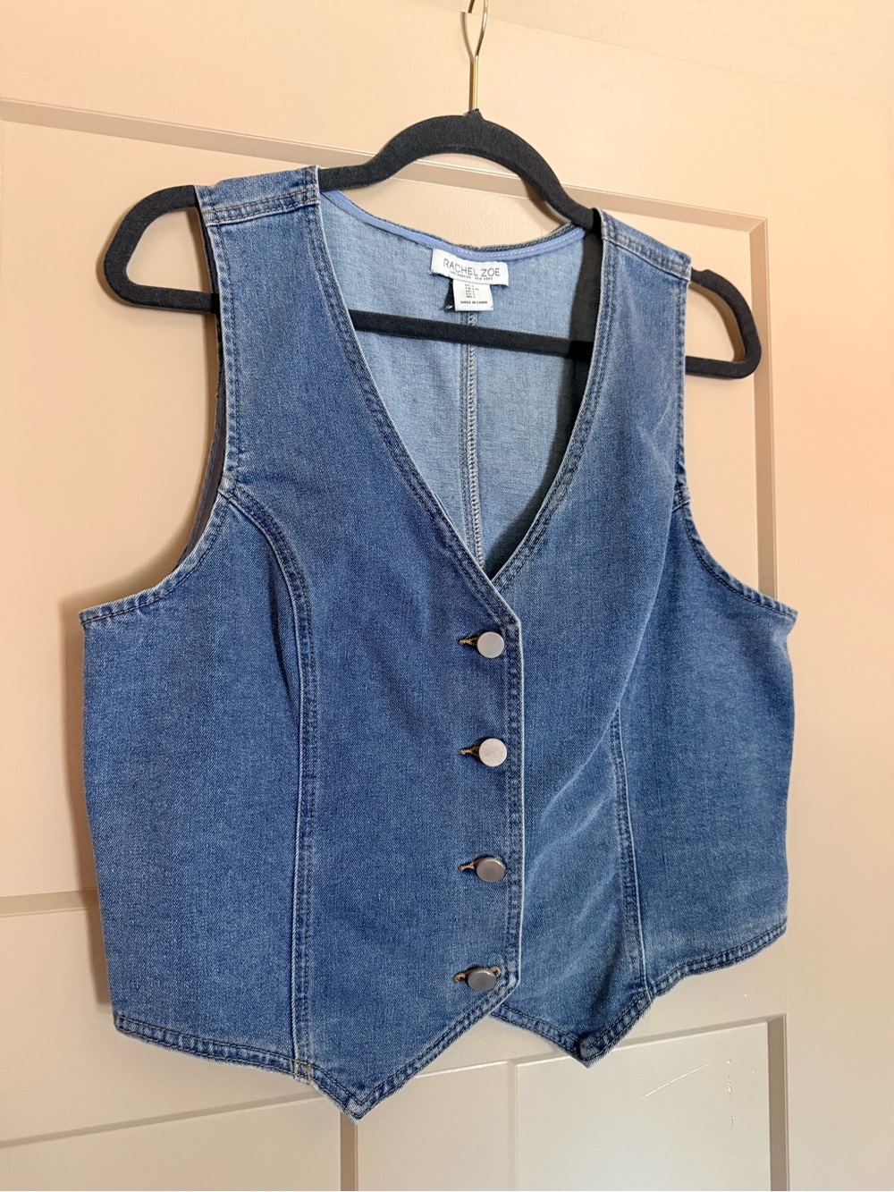 Rachel Zoe Blue Denim Vest with Button Front NWOT large - Picture 3 of 4